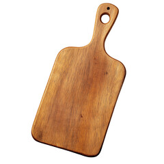 Rustic Wooden Cutting Board on White Background