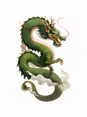 Fototapeta premium 竜、龍、ドラゴンの水彩画