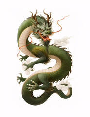 Obraz premium 竜、龍、ドラゴンの水彩画