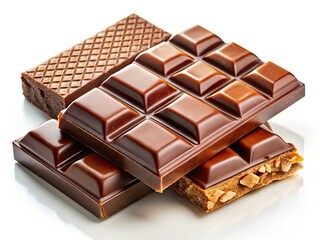 Fototapeta premium Delicious Chocolate Bar Pieces - High-Key Documentary Photography