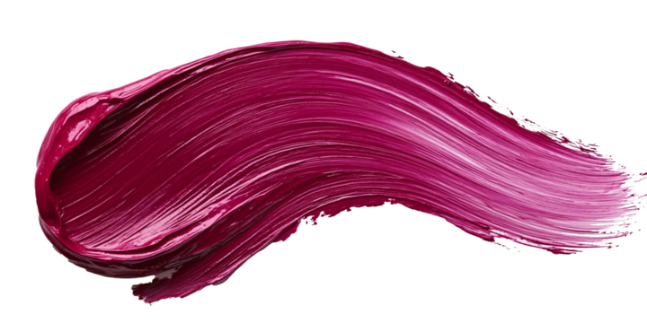 A close-up shot of a crimson lipstick smear, showcasing its texture and vibrant color.