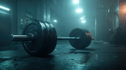 Dark Alley Barbell Weightlifting Fitness Gym