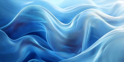 Obraz premium Abstract blue lines, fluid design, 3d render, Generative AI