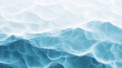 Obraz premium Abstract wavy light blue and white background with smooth gradient effect 3D