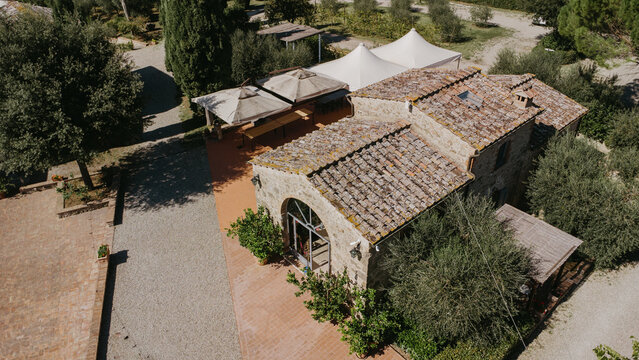Italy, Tuscany, Grosseto province, countryside, Borghese luxury farmhouse, swimming pool
