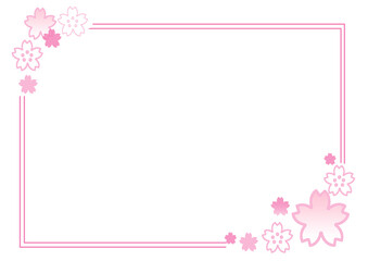 シンプル桜の枠線ピンク