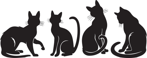 Set kittenes. Hand drawn vector illustration