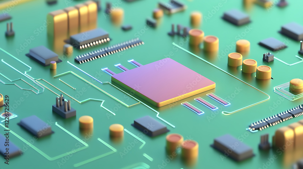 Aufkleber innovative circuit board design showcase technology lab high-resolution image modern environment clo