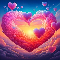 Happy Valentine's day. with creative love composition of the heart
