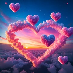 Happy Valentine's day. with creative love composition of the heart