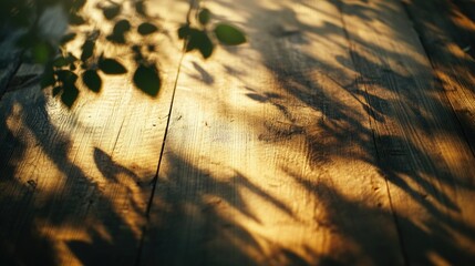 Tranquil Sunlit Patterns on Wooden Deck