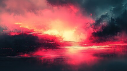 Fototapeta premium Abstract mint, pink, and black digital glitch art background texture with interlaced and distortion effect. Futuristic cyberpunk poster design. Retro futurism, rave, surreal aesthetic. Copy space.