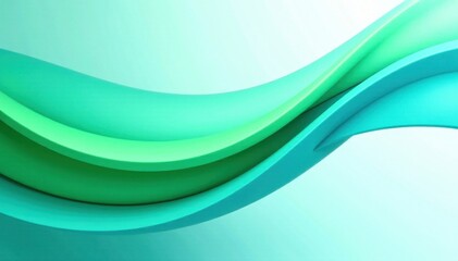 Abstract green-blue swoosh; dynamic, flowing lines , fluid, flyer