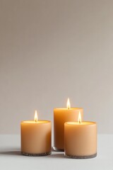 Warm candles create soothing ambiance, casting gentle light on m