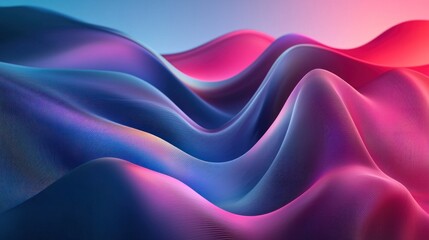 Obraz premium Abstract colorful waves in vibrant shades of blue and pink tones
