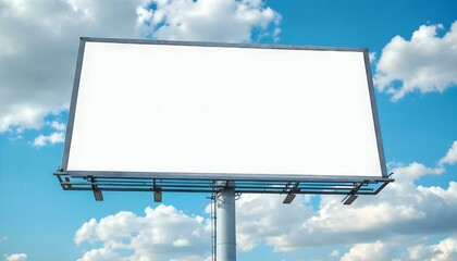 Blank billboard against a clear blue sky, ideal for mockup advertising opportunities