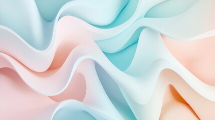 Obraz premium Soft Flowing Textures in Pastel Shades of Blue and Pink