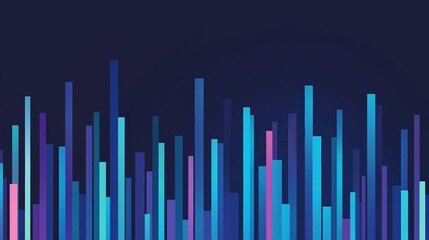 Obraz premium Colorful abstract bars in a vibrant digital landscape creating a modern visual representation of sound or data waves