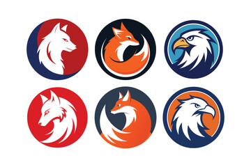 Set of Eagle, Fox and Wolf Mascot Logo Vector Design for Powerful Branding