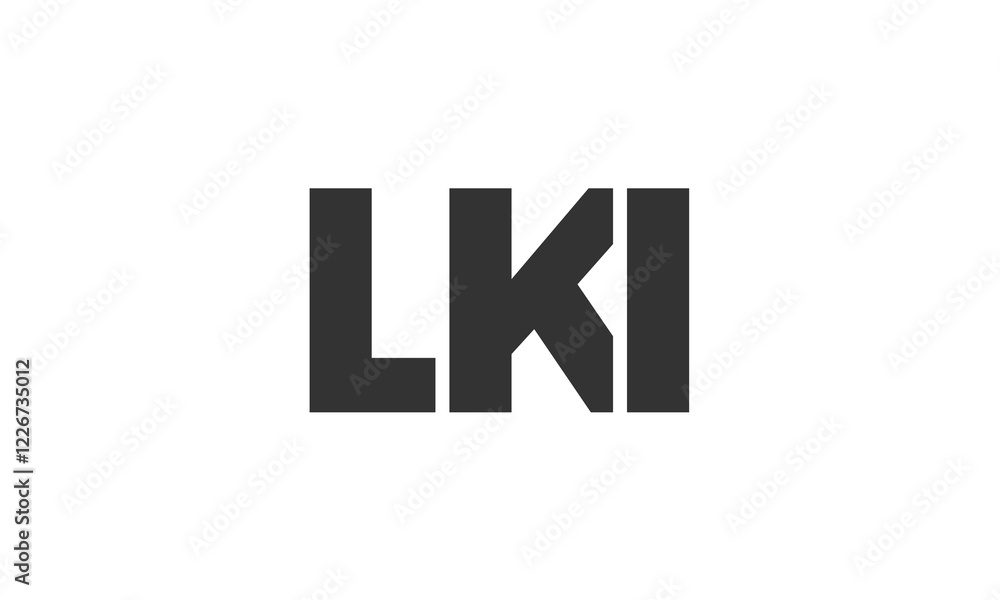 Poster lki logo design template with strong and modern bold text. initial based vector logotype featuring s