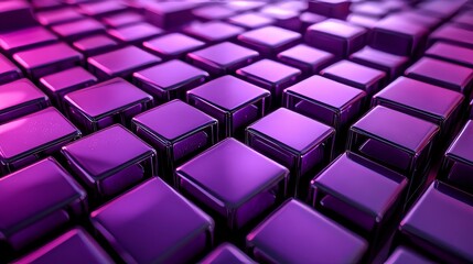 Obraz premium Abstract purple grids, iridescent design, 3d render, Generative AI