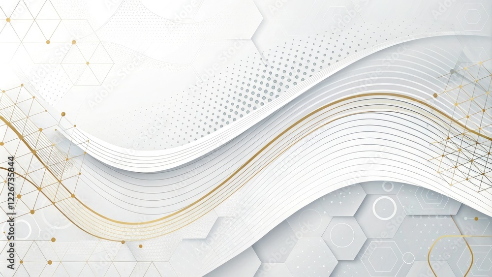 Poster minimalist abstract background with wavy business lines and subtle geometric patterns, illustration,