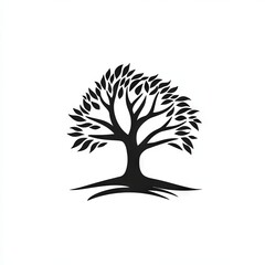 Tree of life logo on black isolated background