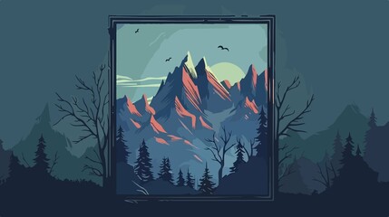 Majestic Mountain Dark Cliff Spooky Forest Surreal Travel Landscape