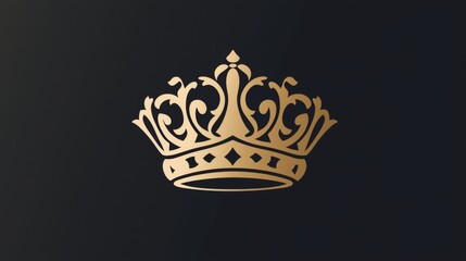 Elegant gold crown design on dark background with intricate details and regal motifs