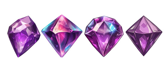 purple diamond game icon white background