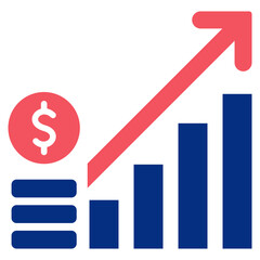 Economic and Industrial Growth Vector Simple Glyph Color Icon