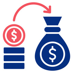 Economic and Industrial Growth Vector Simple Glyph Color Icon