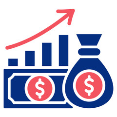 Economic and Industrial Growth Vector Simple Glyph Color Icon