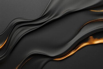 Elegant flowing lines of black and gold create luxurious, dynami