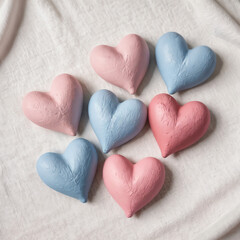 Obraz premium Charming pastel clay hearts perfect for Valentine's Day displays