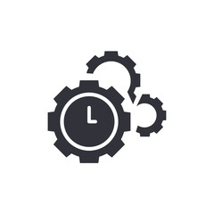 Time management solid icons, minimalist vector illustration ,simple transparent graphic element .Isolated on white background