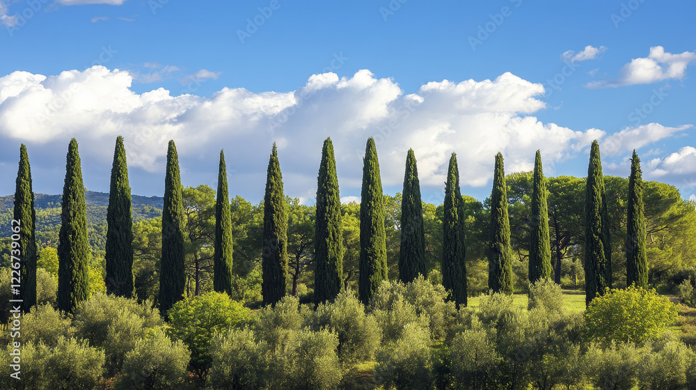 Aufkleber silhouettes of assorted trees with leafy canopies in different shapes and sizes
