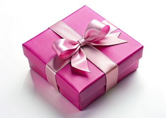 Fototapeta premium Elegant Pink Gift Box Drone Shot Shopping Concept
