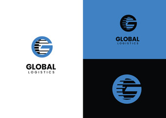 Globe with letter G logo design concept 