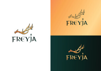 Luxury antler logo design concept 