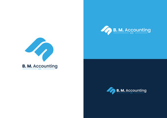 B M logo design concept 