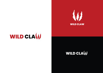 Letter W claw mark logo design concept 