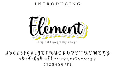 Elements Font Stylish brush painted an uppercase vector letters, alphabet, typeface