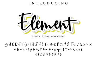 Elements Font Stylish brush painted an uppercase vector letters, alphabet, typeface
