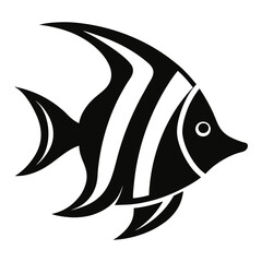 angelfish silhouette vector illustration on white backgroend
