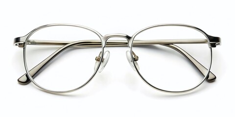 Elegant Silver Glasses, Classic Design, Macro Photography