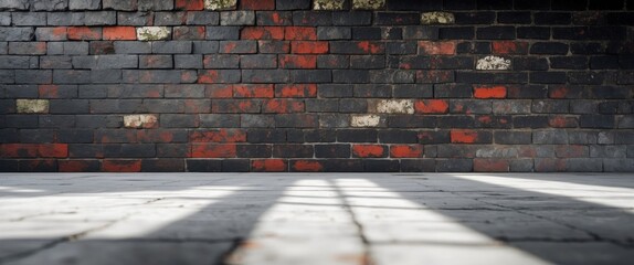 Dark and Rustic Brick Wall Texture Background with Irregular Stacked Blocks