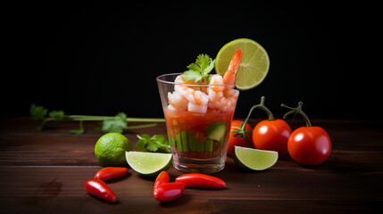 Authentic Mexican Shrimp Cocktail with Avocado and Tomato