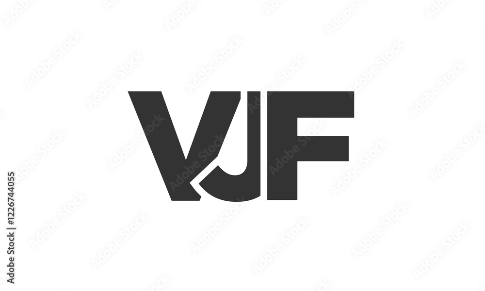 Fototapete VJF logo design template with strong and modern bold text. Initial based vector logotype featuring simple and minimal typography. Trendy company identity.