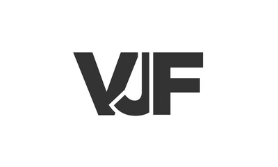 VJF logo design template with strong and modern bold text. Initial based vector logotype featuring simple and minimal typography. Trendy company identity.